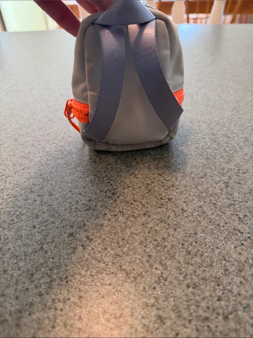 lululemon athletica Kids Beige Mini Backpack Coin Pouch with Orange Zipper